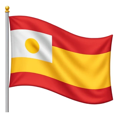 a three coloured flag with red, white & yellow colour.horizontally arranged and White in the middle sticker