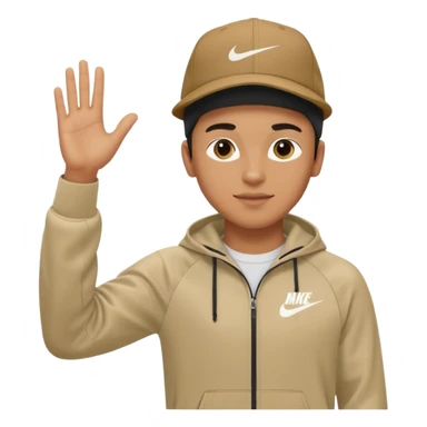 Ragazzo mulatto col cappello Nike e tuta Nike cha saluta sticker