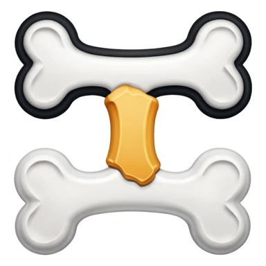 dog bone broken in half sticker