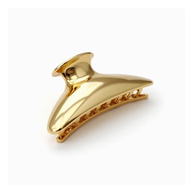 realistic hairclip made of gold metal, photorealistic, isolated, no hair, neutral background sticker