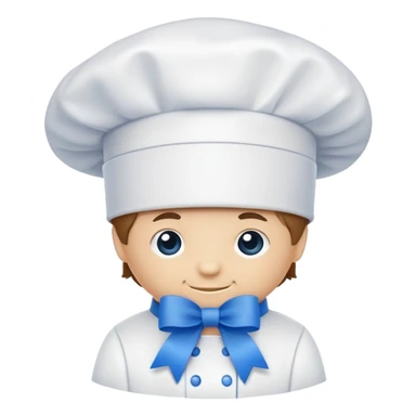 chef's hat with a blue ribbon sticker