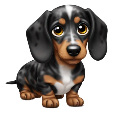 Black merle mini dachshund  sticker
