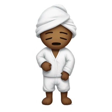 Sleepy with pijama tucked in beed sticker