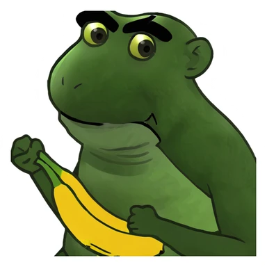 Chimpanzee turned into bananan sticker