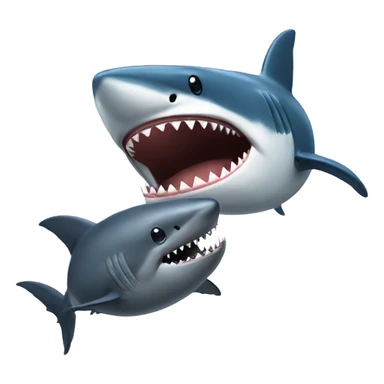 shark fighting a whale sticker