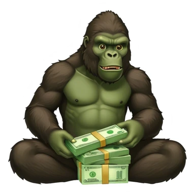 King Kong with  green money spread sticker