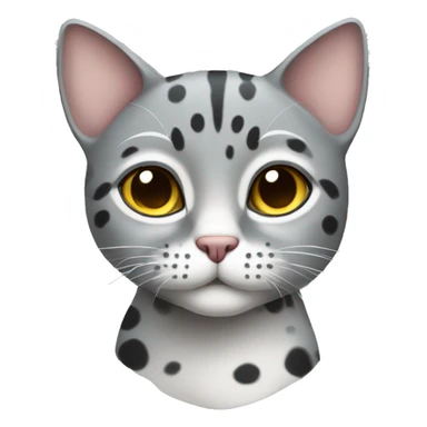 gray spotted cat sticker