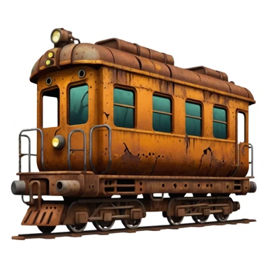 Front of a zombie-faced post-apocalyptic underground train. sticker