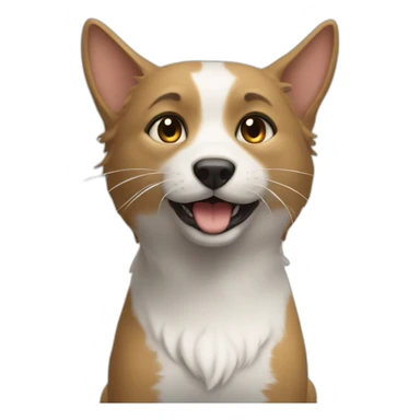 Un chat sur un chien sticker
