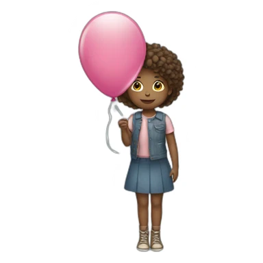 girl holding balloon sticker