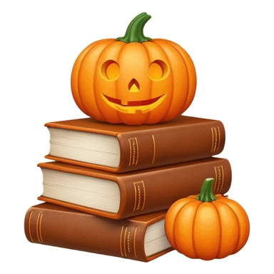 autumn books Pumpkin sticker