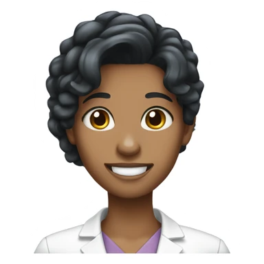 Dental assistant  black hair  sticker