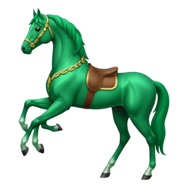 Green horse standing up with two feets  sticker