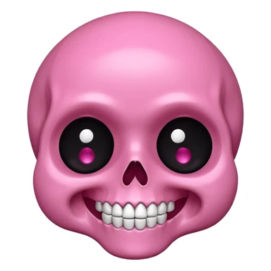 cute pink skull smiling sticker