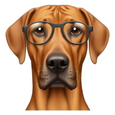 Rhodesian Ridgeback mit Brille sticker