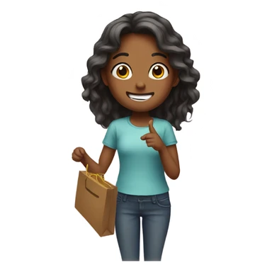 girl giving sorprise sticker