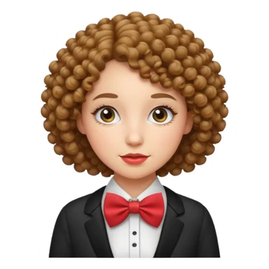 Curly-haired woman wearing bow ties sticker