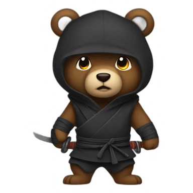 Ninja bear sticker
