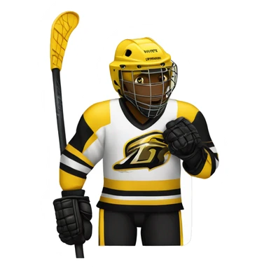 Hockey player Yellowjackets and black strikes  sticker
