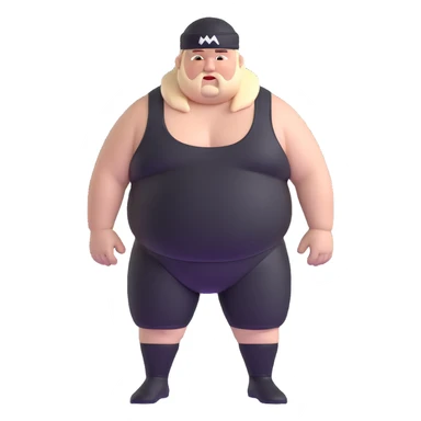 White skin fat guy with black durag in wrestling singlet sticker