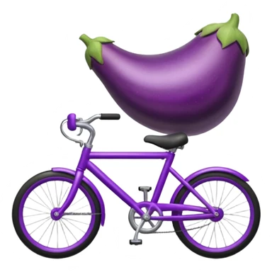 Eggplant riding bicycle  sticker