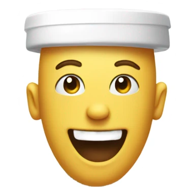 A head smiling out of  a toilet  sticker