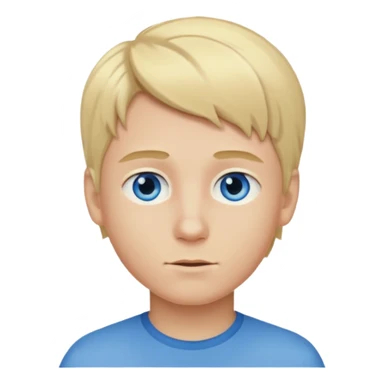 Emoji chlopak z blond włosami które będą rozsztrzepane i niebieskimi oczami sticker