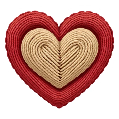 Knitted beige yarn heart sticker