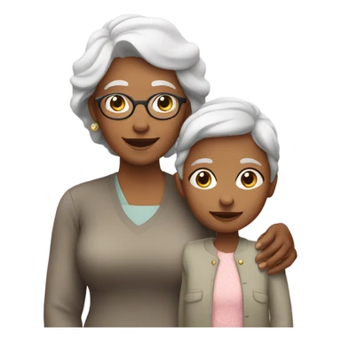 Grandmother with a girl sticker