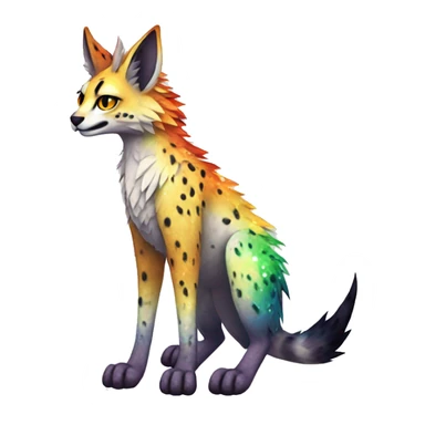 Epic Edgy Colorful Sparkly Sergal-Serval-Vernid full body sticker