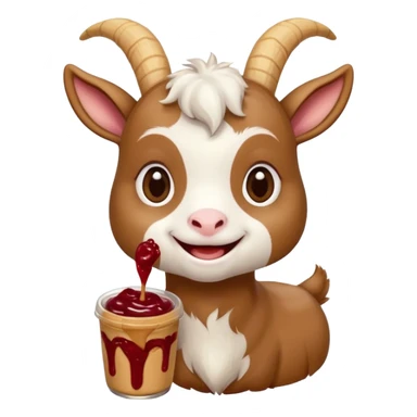 cute baby goat eating peanut butter and jelly  sticker