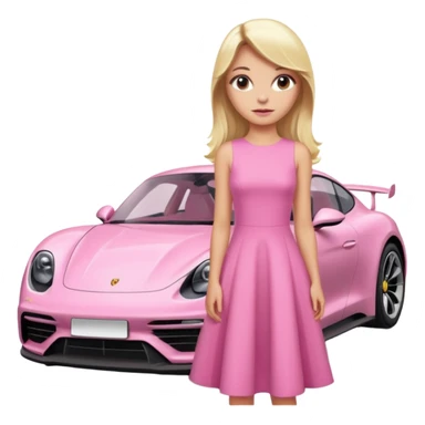 pink Porsche taycan blonde girl sticker
