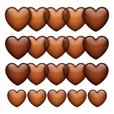 Neutral brown hearts from light to dark individual sticker