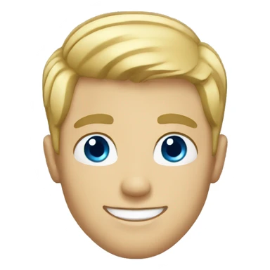 Blonde dude with short hair smiling and blue eyes sticker