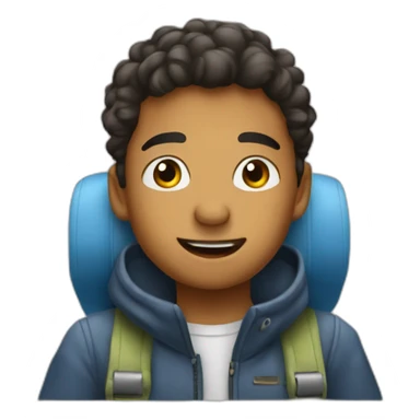 young muselim in a plane sticker