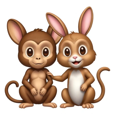 Monkey and bunny sticker