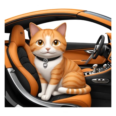 Cat in Bugatti Chiron sticker