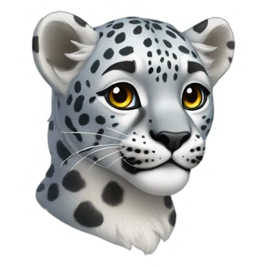 rainbow snow leopard sticker