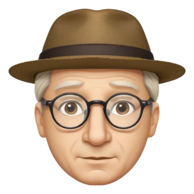 Jew with glasses, hat, payot hair, huge nose sticker