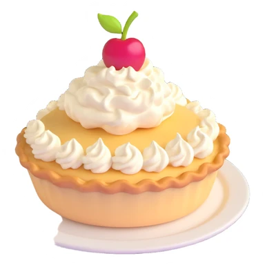 cream pie with a cherry on top, golden crust sticker