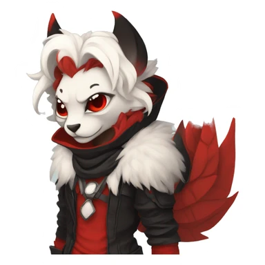 Black and Red Ethereal Cool Edgy Cute Anthro Fakémon sticker