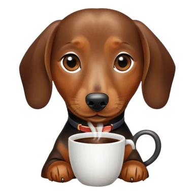 Dog dachshund cofe sticker