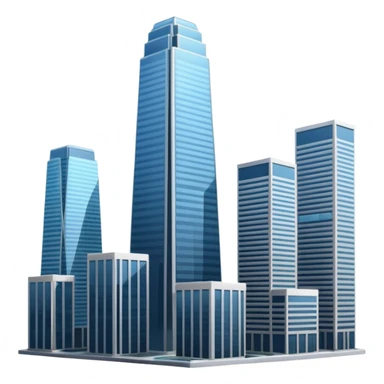 generate a realistic skyscraper and several smaller ones nearby sticker