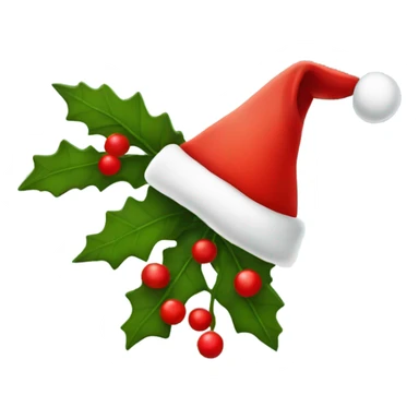 red Santa hat with mistletoe  sticker