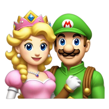 Super Mario and Princess Peach from Mario Bros sticker