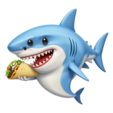 shark wearing a white dress eating a taco sticker