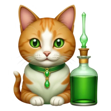 cat with a bottle of absinth sticker