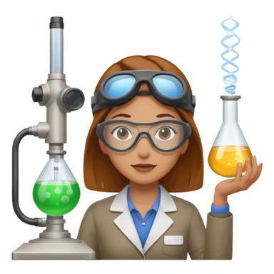 female inventor working in a lab sticker
