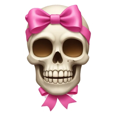 skull with a pink bow sticker