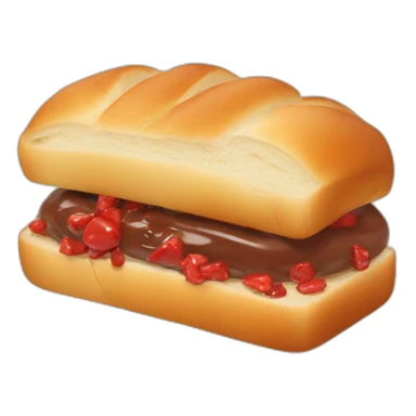 Bread with nutella and sucuk sticker